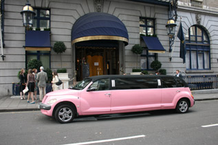 Pink limo in the Buckingham Area
